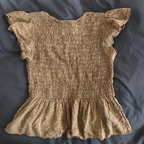 Yellow Spotted Ruffle Top - Picture 2 of 4